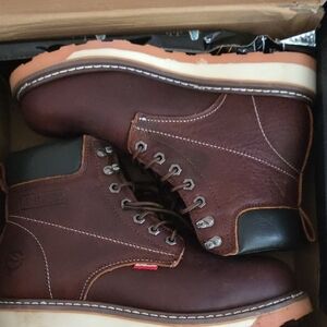 Rugged Men's Leather Boots in Rich Brown